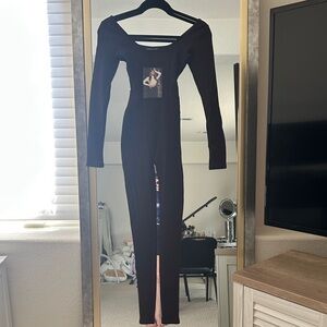 NWT Naked Wardrobe Elegant Brown Women's Catsuit; Size M